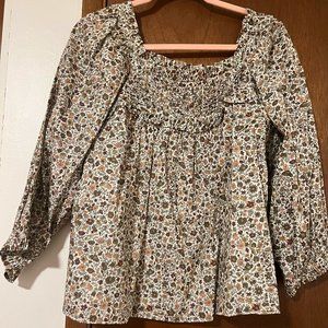 Doen Agotha Top - Liberty Cotton Floral - EUC - XL